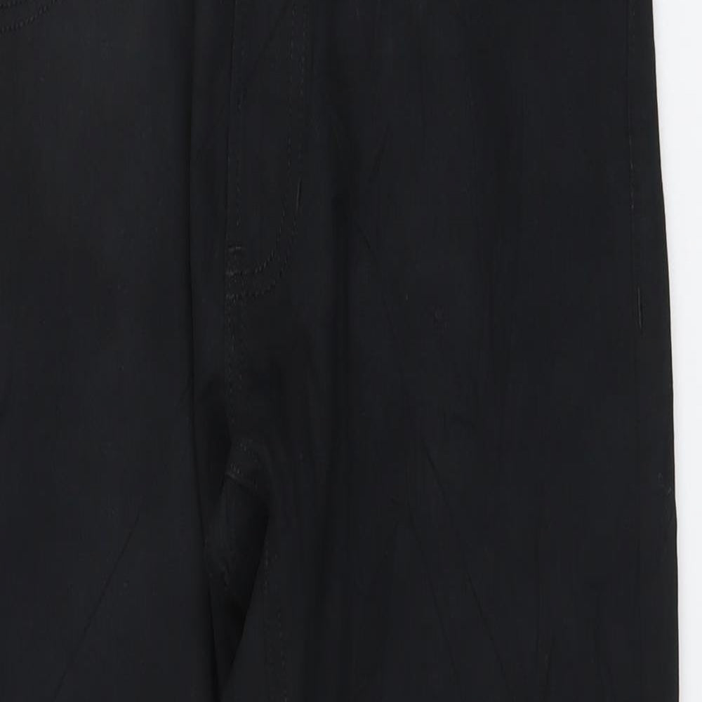 Marks and Spencer Mens Black Cotton Straight Jeans Size 32 in L29 in Slim Button