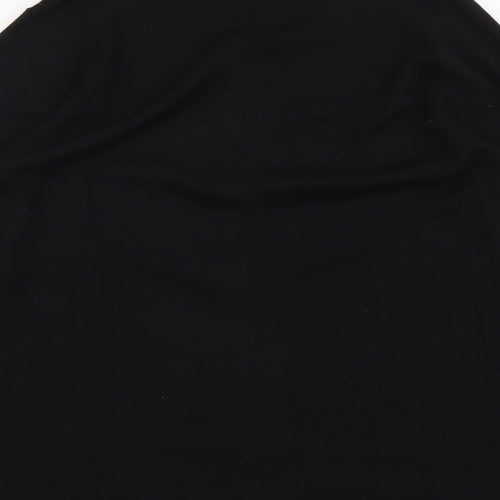Signature Womens Black Round Neck Geometric Acrylic Cardigan Jumper Size 2XL