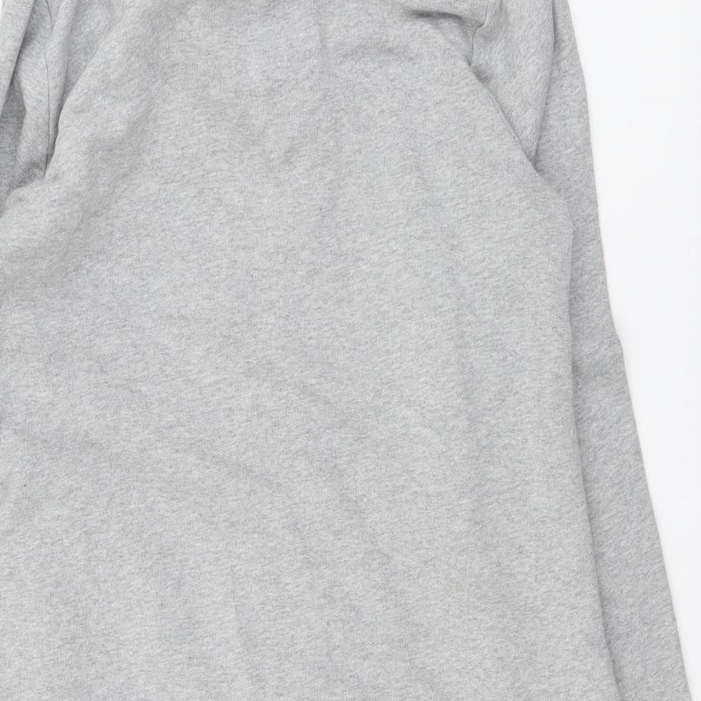 French Connection Womens Grey Cotton Pullover Sweatshirt Size 12 Button