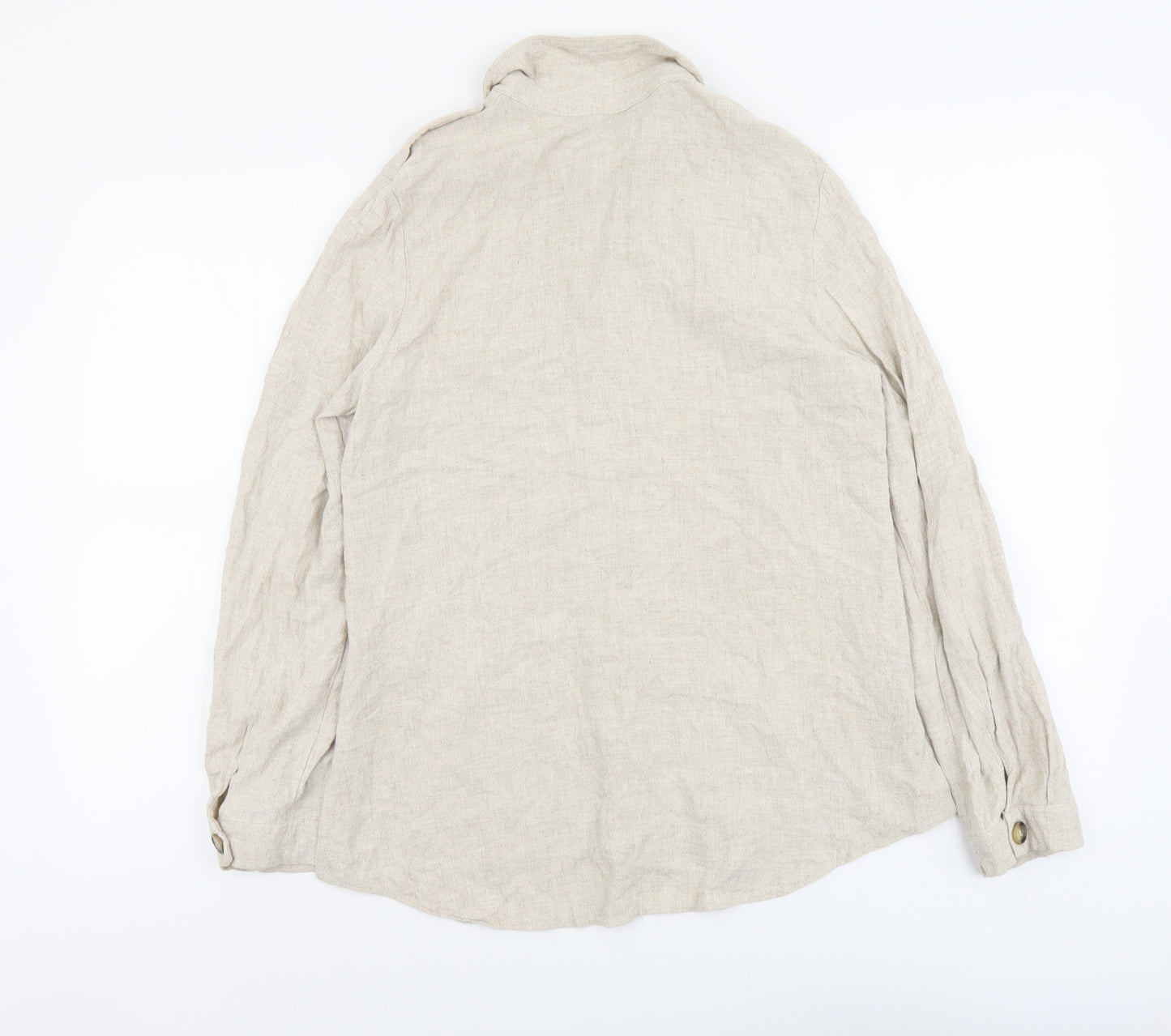 Dorothy Perkins Womens Beige Viscose Basic Button-Up Size 10 Collared