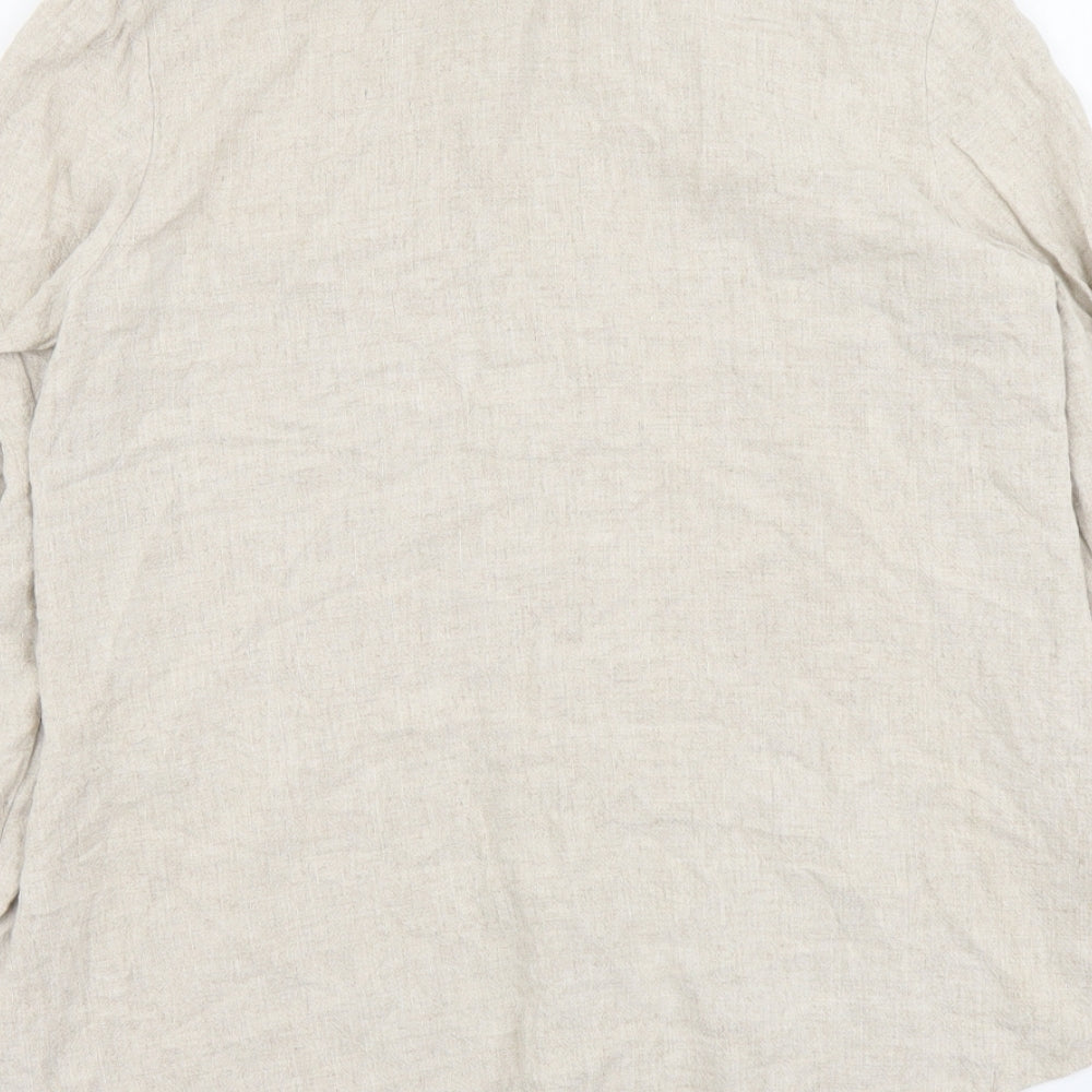 Dorothy Perkins Womens Beige Viscose Basic Button-Up Size 10 Collared