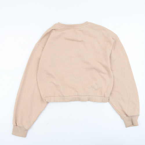 Candy Couture Girls Pink Cotton Pullover Sweatshirt Size 13 Years Pullover - Just Be You, Cropped