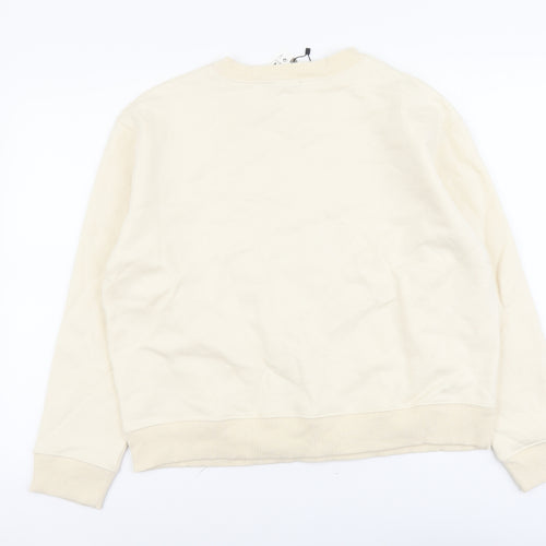 Zara Womens Beige Cotton Pullover Sweatshirt Size M Pullover