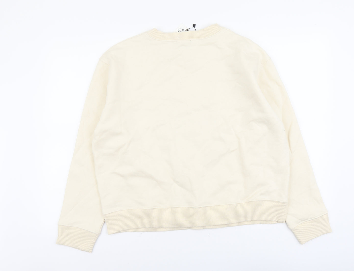 Zara Womens Beige Cotton Pullover Sweatshirt Size M Pullover
