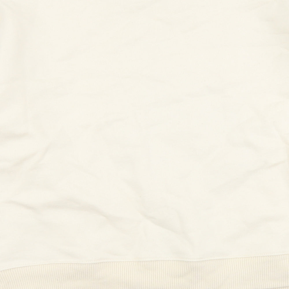 Zara Womens Beige Cotton Pullover Sweatshirt Size M Pullover