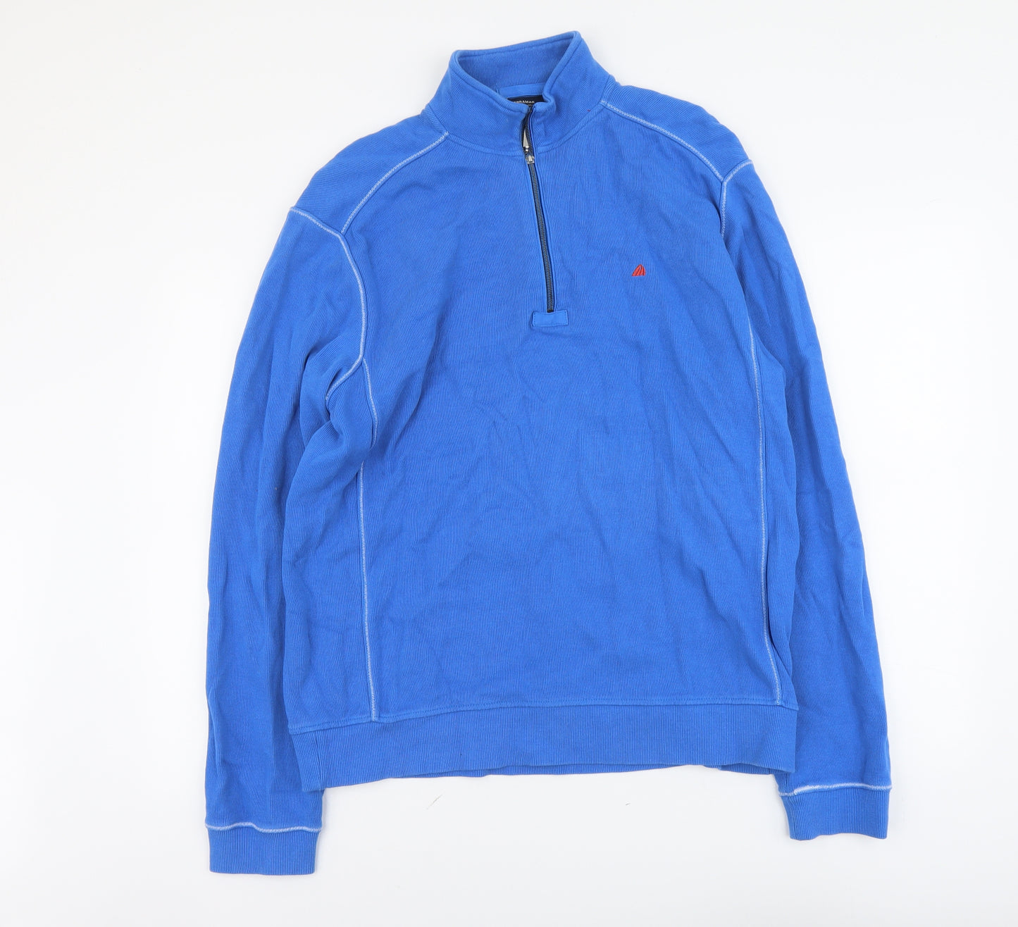 Quebramar Mens Blue Cotton Pullover Sweatshirt Size L
