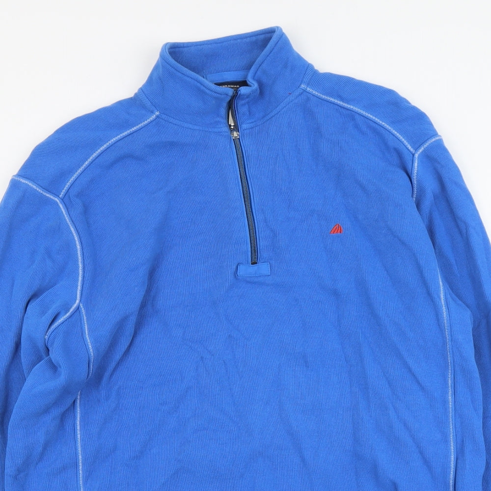 Quebramar Mens Blue Cotton Pullover Sweatshirt Size L