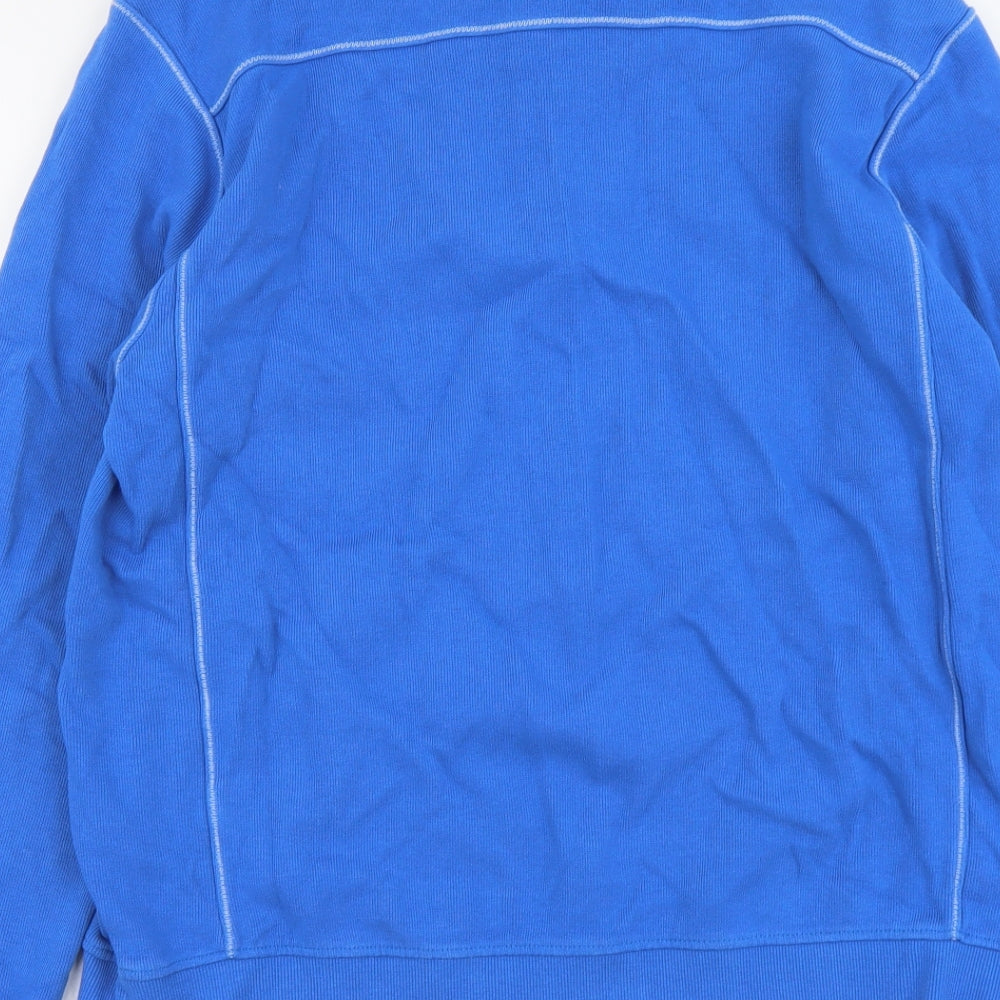 Quebramar Mens Blue Cotton Pullover Sweatshirt Size L