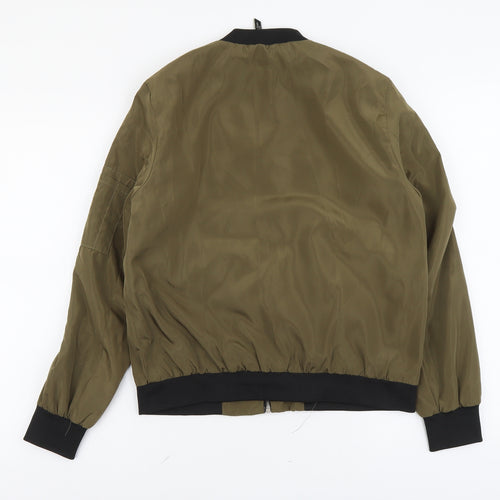 Golden Days Womens Green Bomber Jacket Jacket Size S Zip