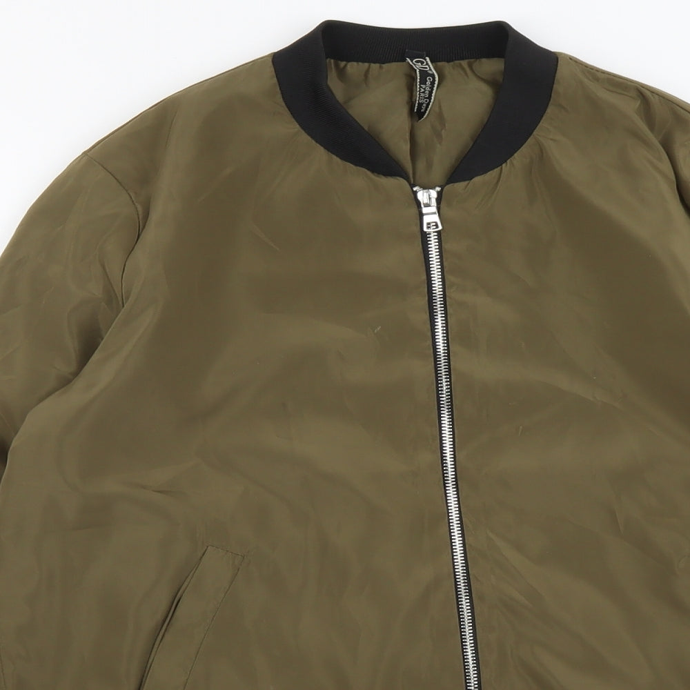 Golden Days Womens Green Bomber Jacket Jacket Size S Zip
