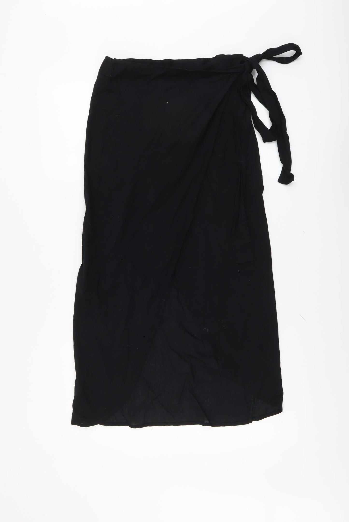 NEXT Womens Black Cotton Wrap Skirt Size M Tie