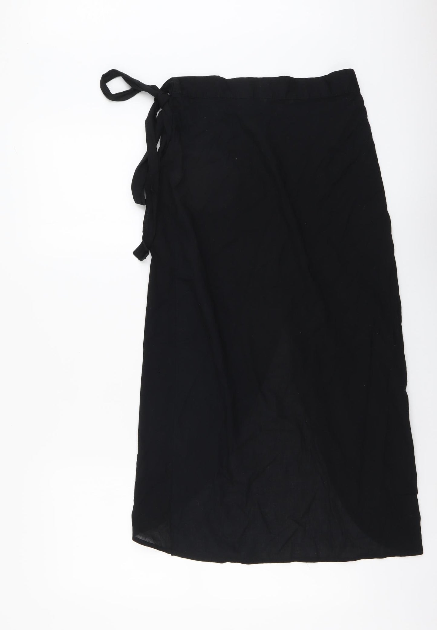 NEXT Womens Black Cotton Wrap Skirt Size M Tie