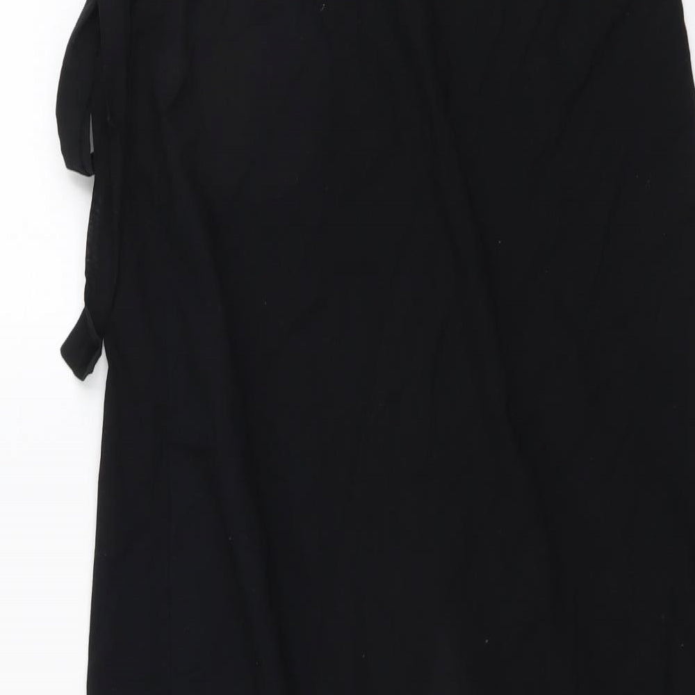 NEXT Womens Black Cotton Wrap Skirt Size M Tie
