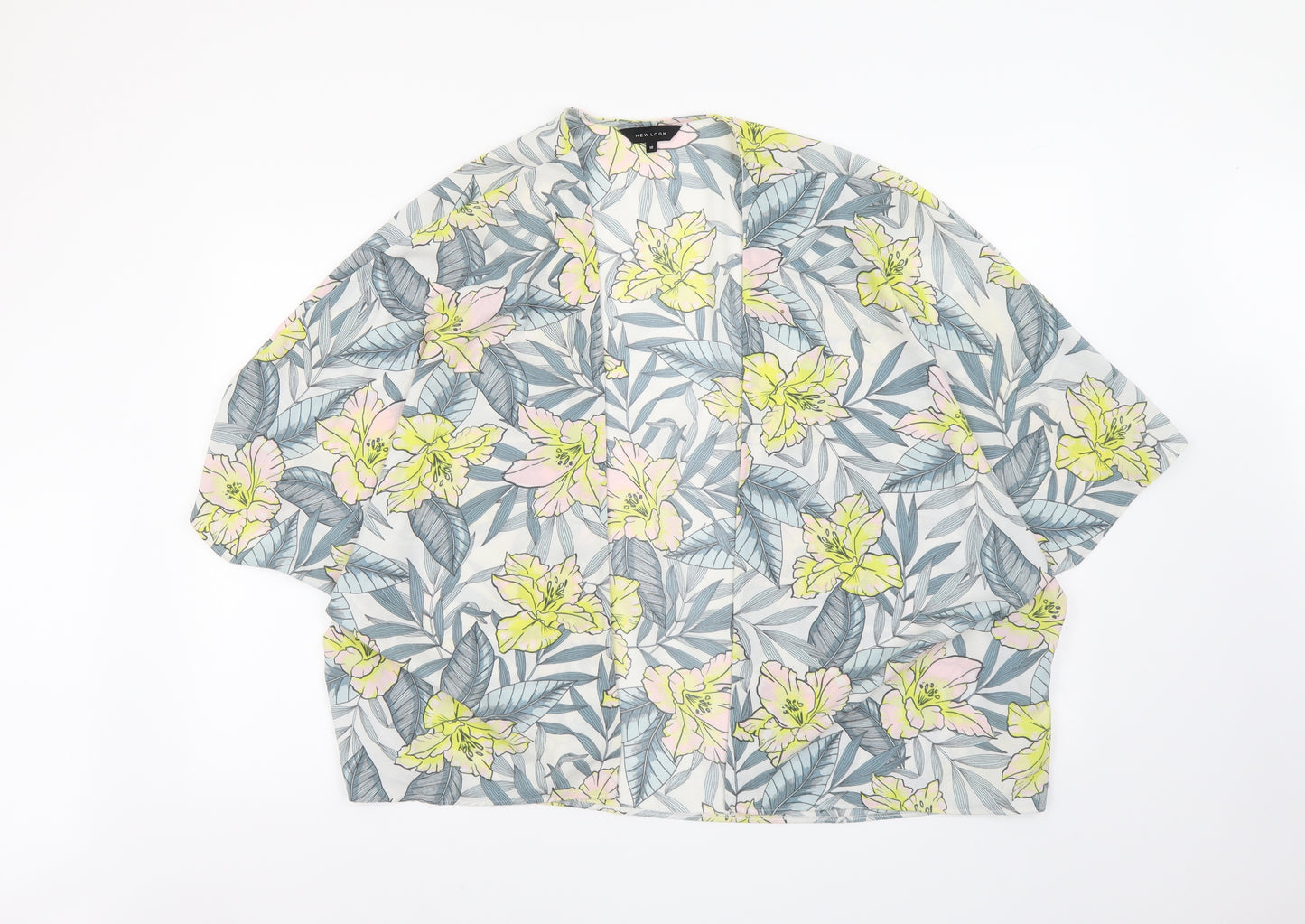 New Look Womens Multicoloured Geometric Polyester Kimono Blouse Size 10 V-Neck