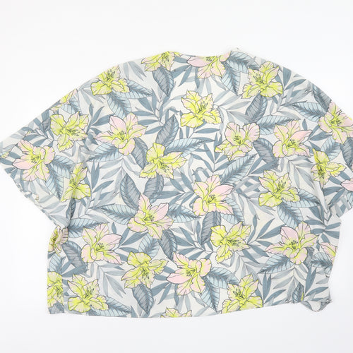 New Look Womens Multicoloured Geometric Polyester Kimono Blouse Size 10 V-Neck