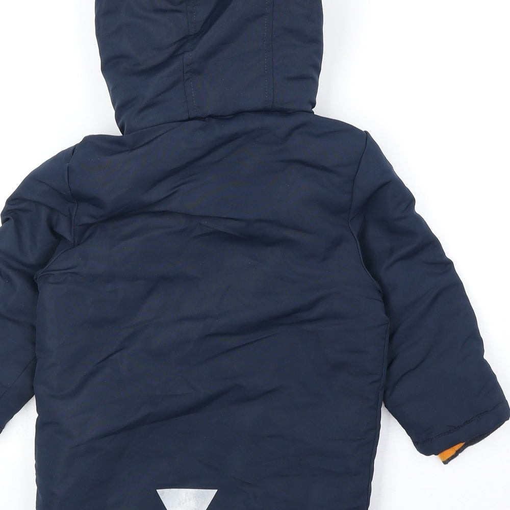 Primark Boys Blue Basic Coat Coat Size 18-24 Months Zip