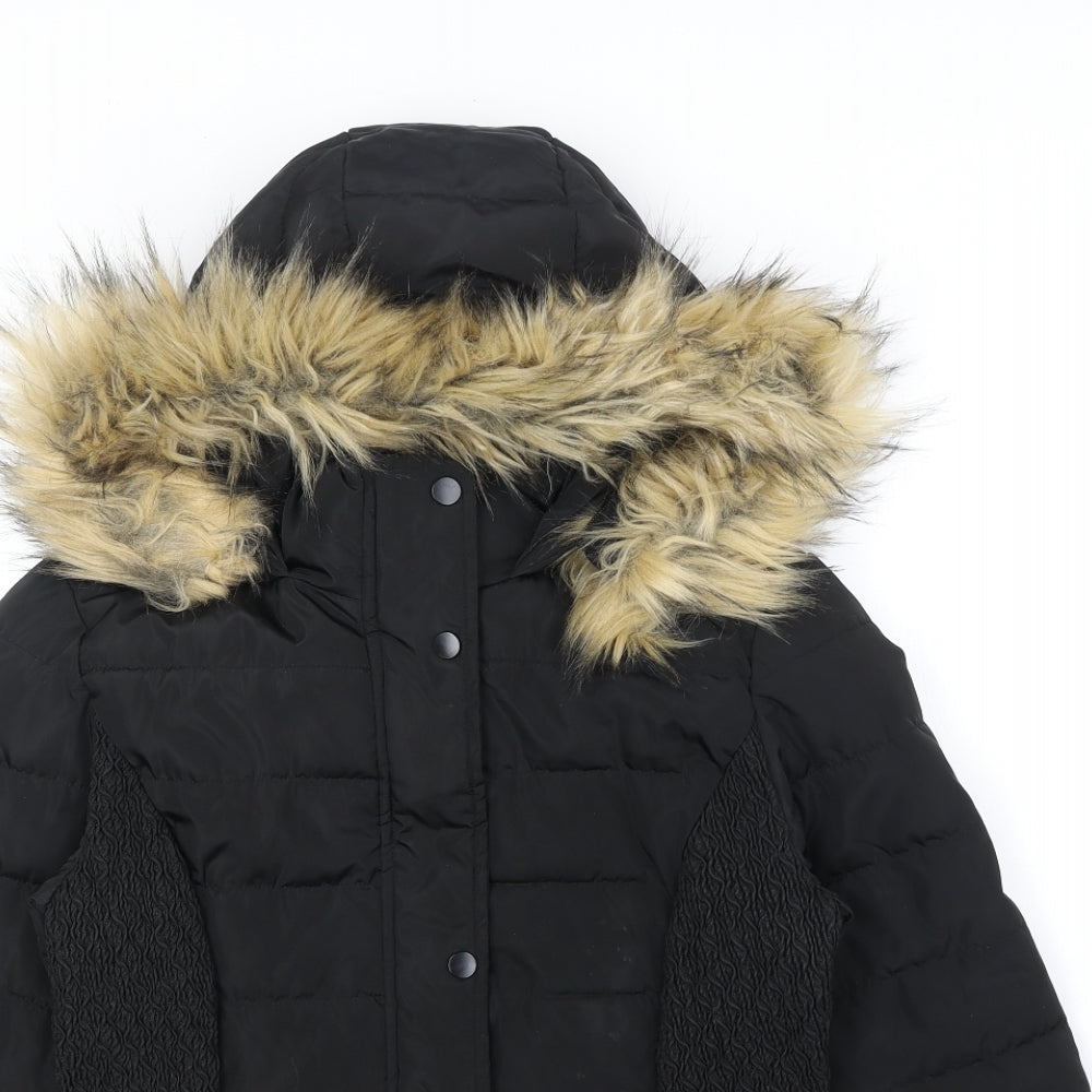 TU Womens Black Puffer Jacket Jacket Size 10 Zip