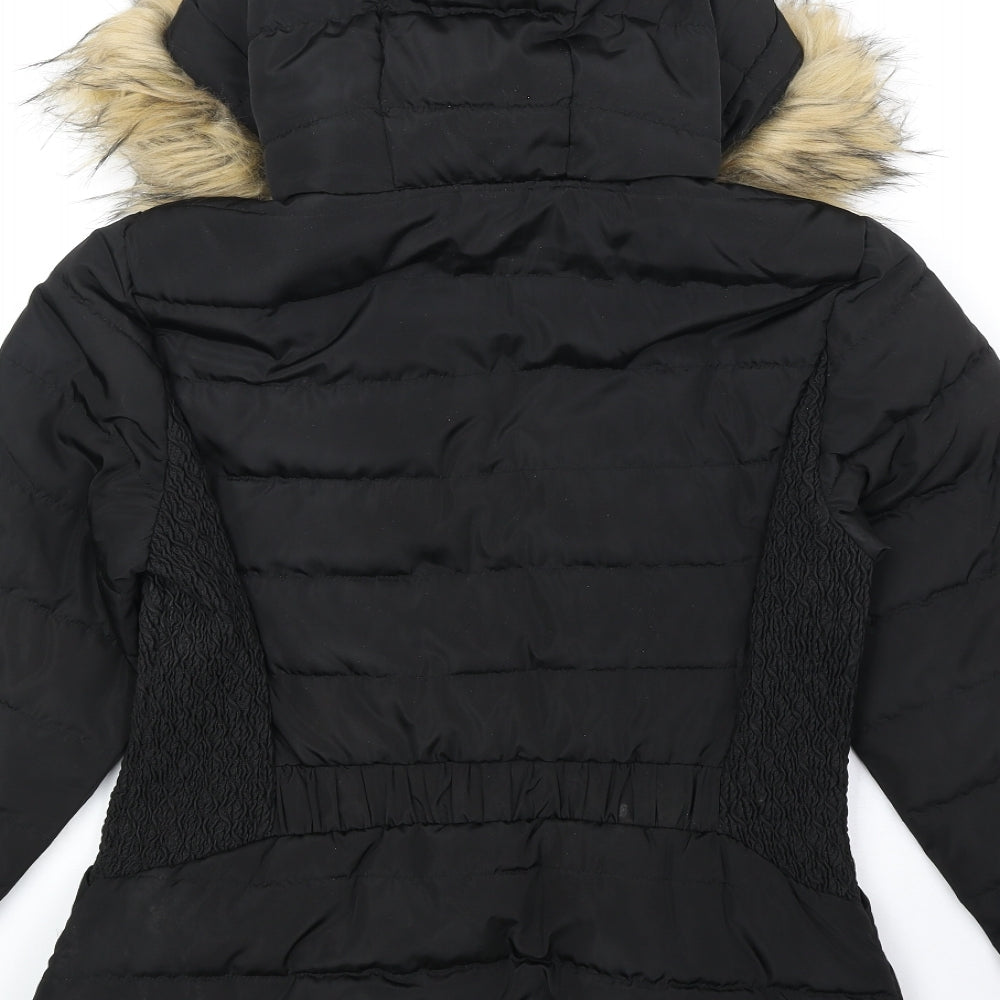 TU Womens Black Puffer Jacket Jacket Size 10 Zip
