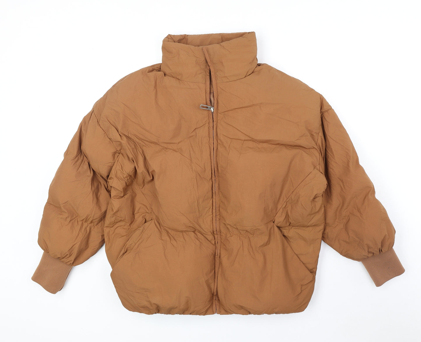 SheIn Womens Brown Puffer Jacket Jacket Size M Zip