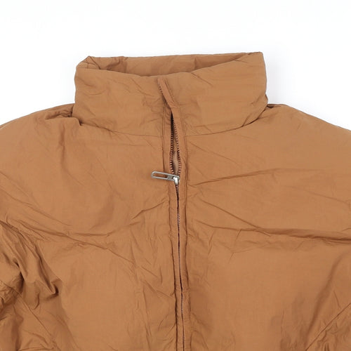 SheIn Womens Brown Puffer Jacket Jacket Size M Zip
