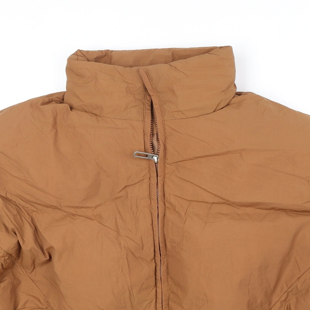 SheIn Womens Brown Puffer Jacket Jacket Size M Zip