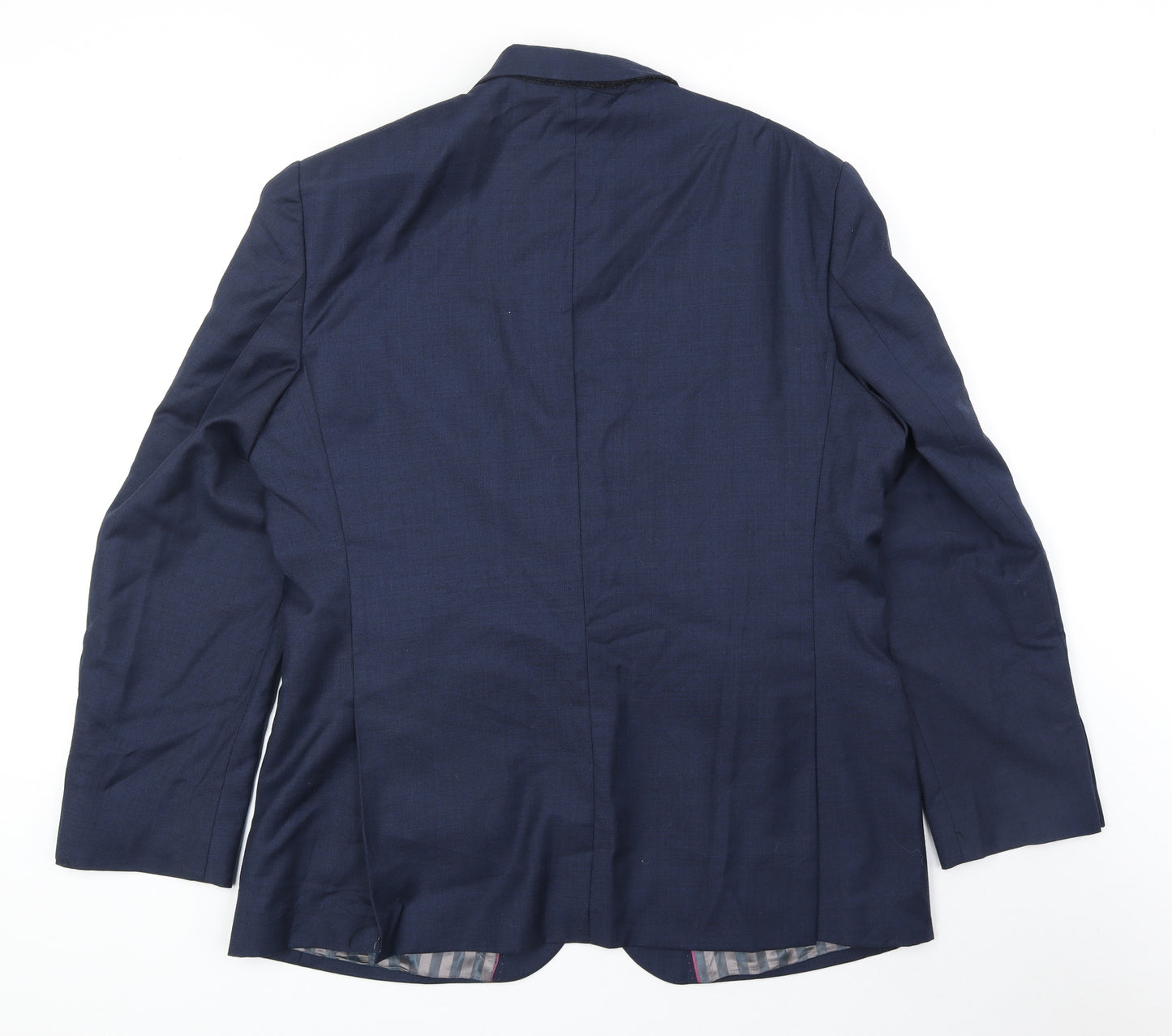Preworn Mens Blue Wool Jacket Blazer Size 44 Regular