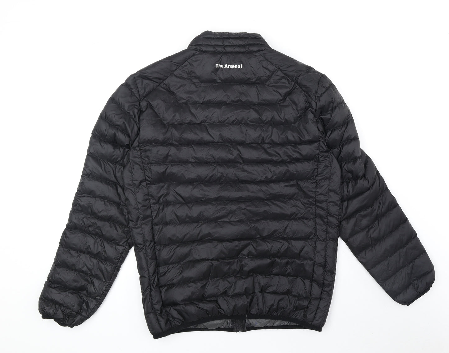 Arsenal Mens Black Quilted Jacket Size S Zip