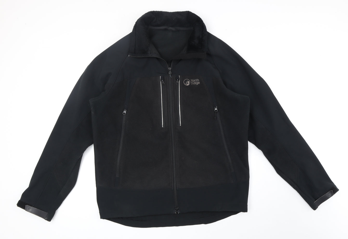 North Ridge Mens Black Jacket Size L Zip