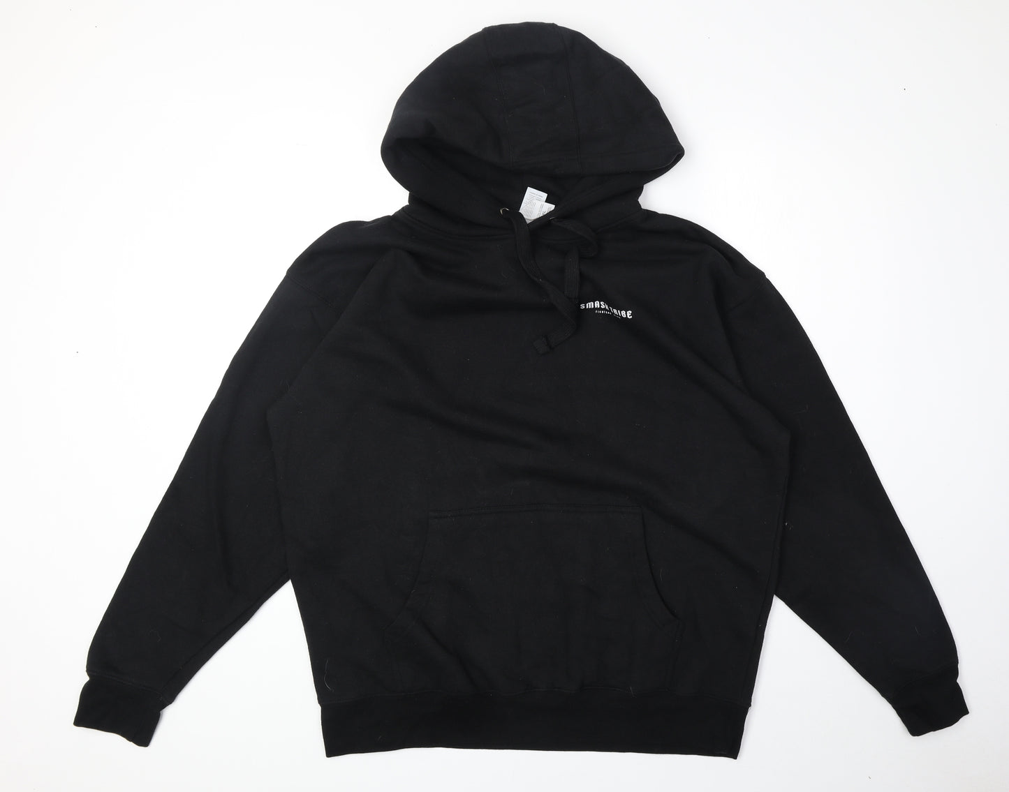 Smash Tribe Mens Black Cotton Pullover Hoodie Size XL