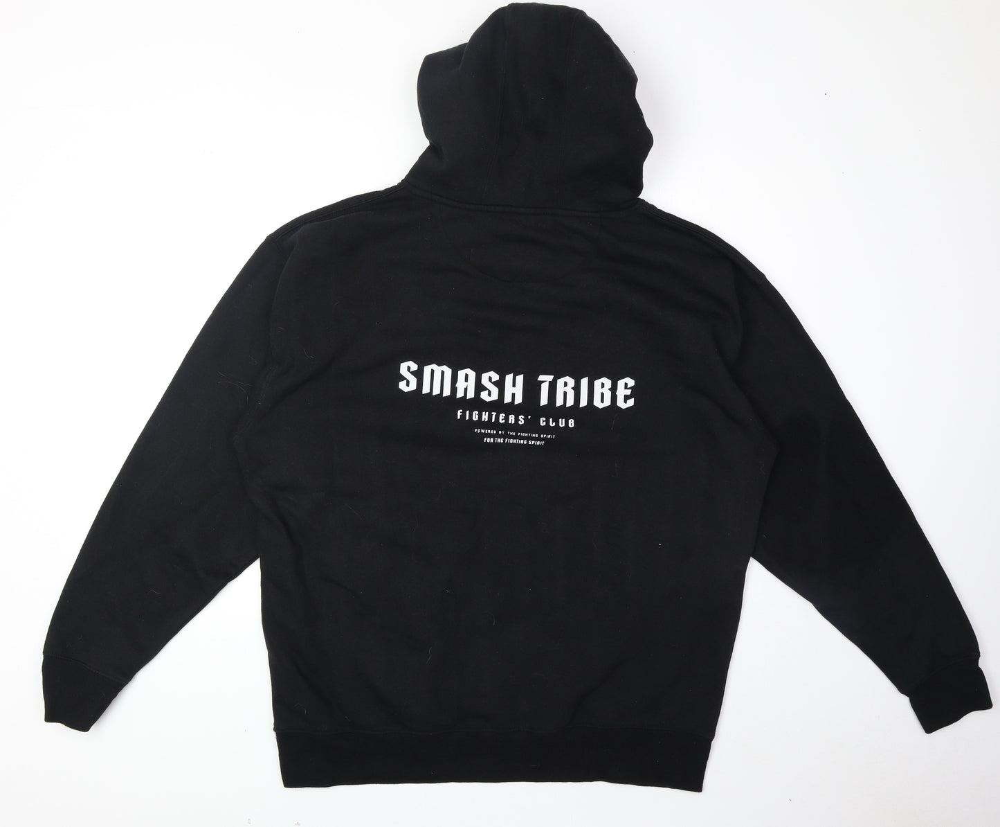 Smash Tribe Mens Black Cotton Pullover Hoodie Size XL
