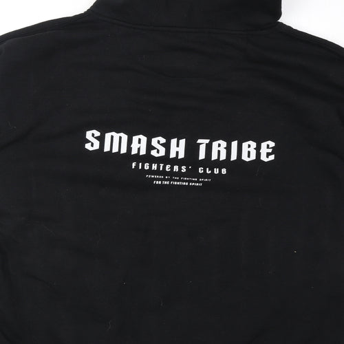 Smash Tribe Mens Black Cotton Pullover Hoodie Size XL