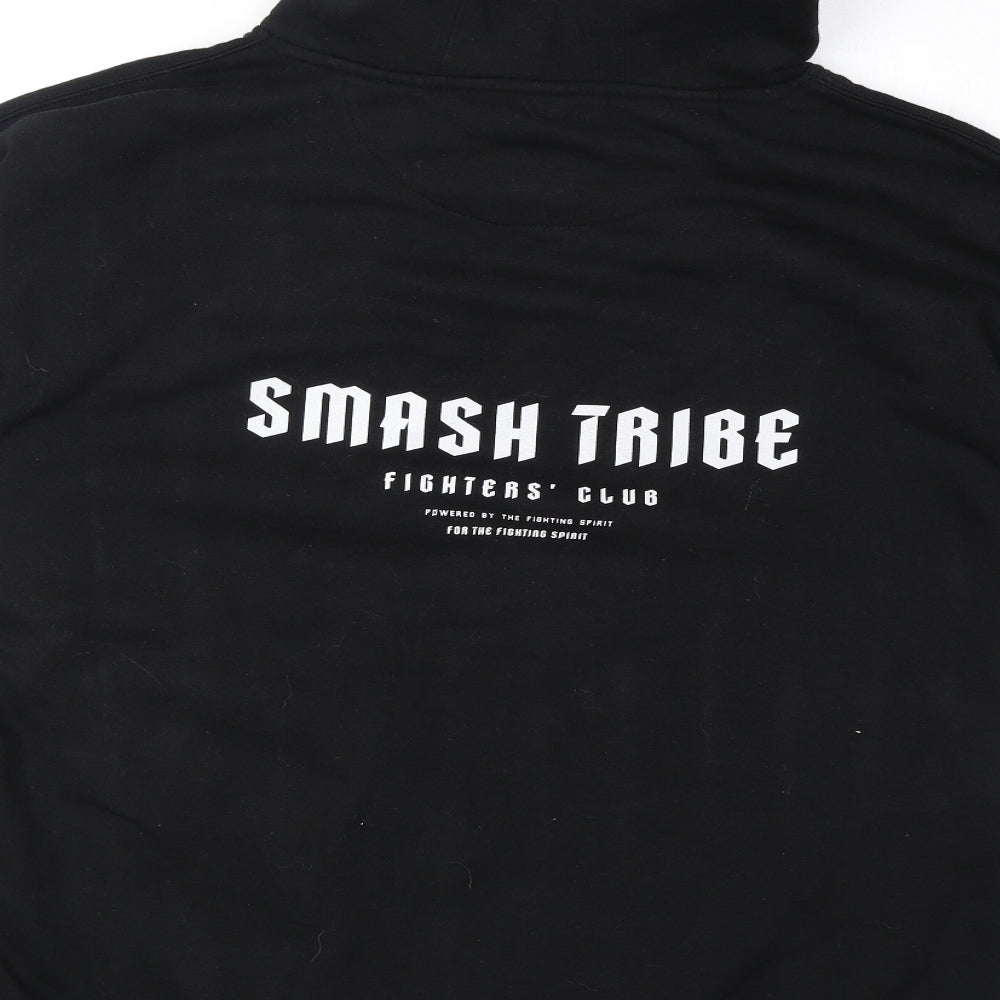 Smash Tribe Mens Black Cotton Pullover Hoodie Size XL