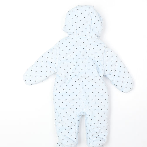 NEXT Boys Blue Floral Basic Coat Snowsuit Size Newborn Snap - Star Print