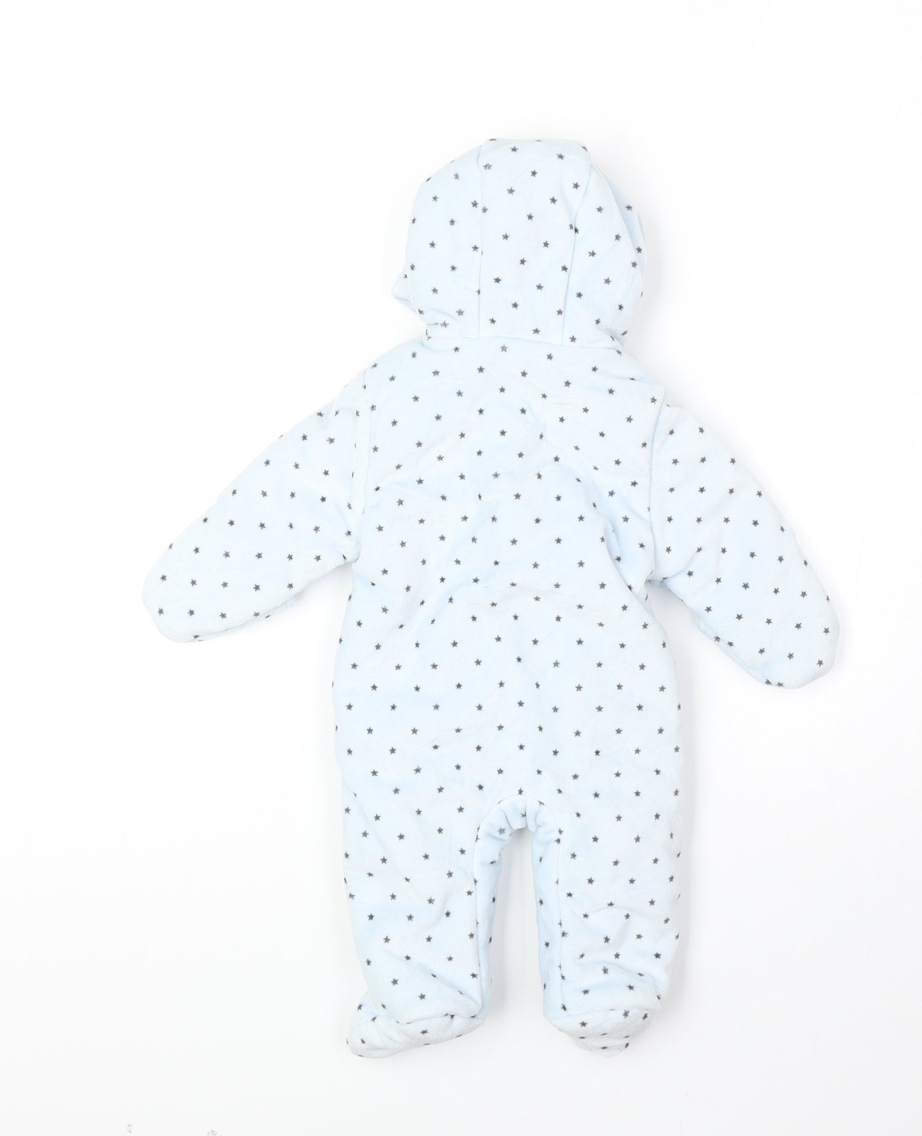 NEXT Boys Blue Floral Basic Coat Snowsuit Size Newborn Snap - Star Print