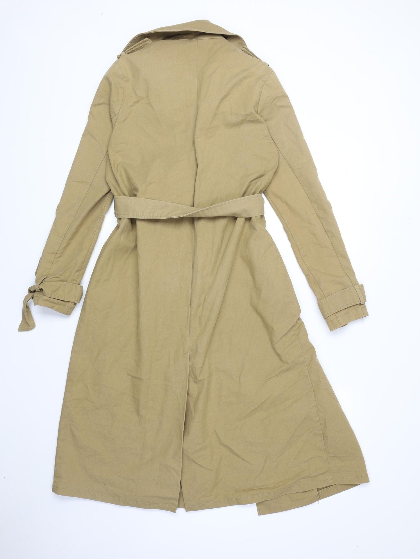 River Island Womens Beige Trench Coat Coat Size 8 Tie