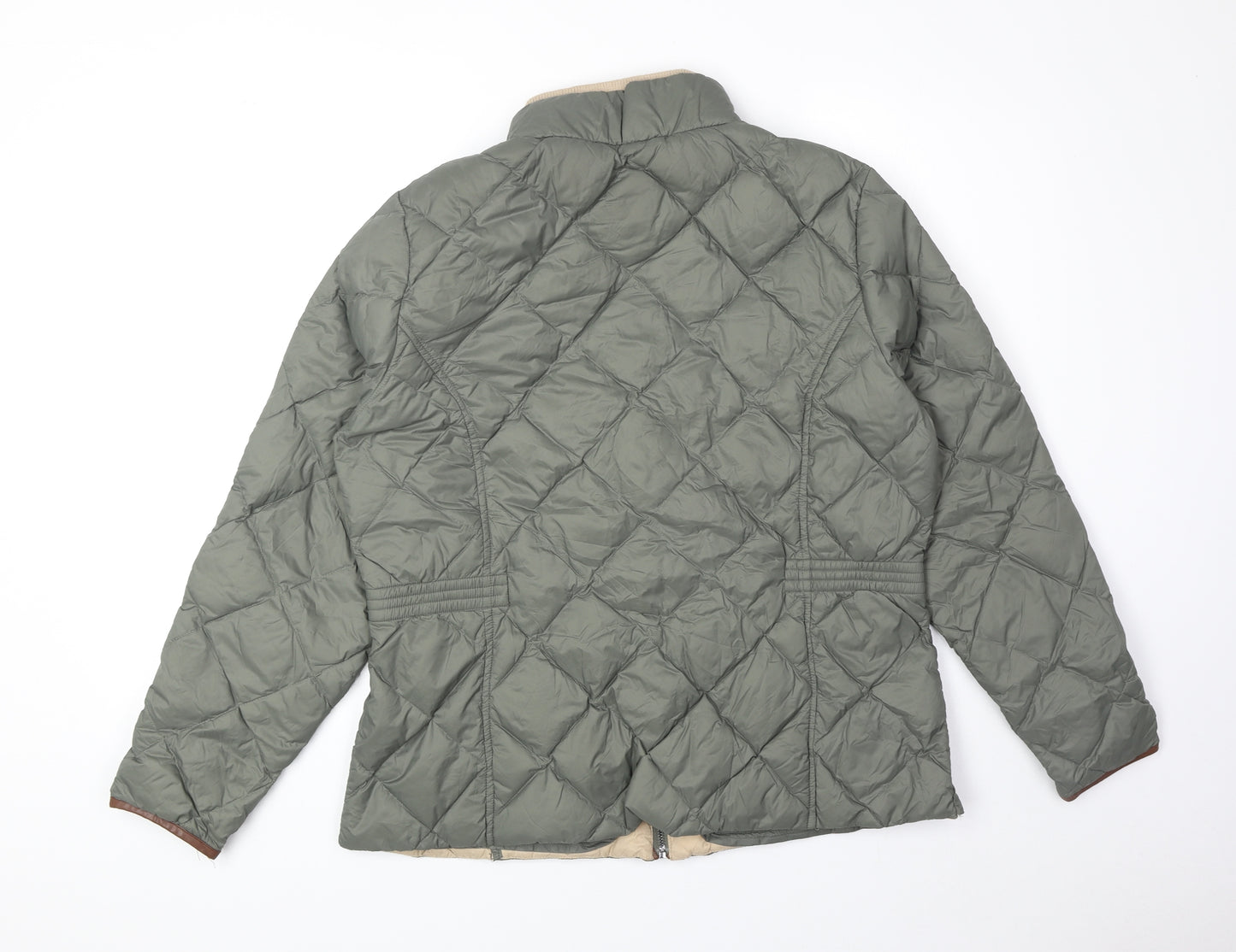 Per Una Womens Green Quilted Jacket Size 16 Zip