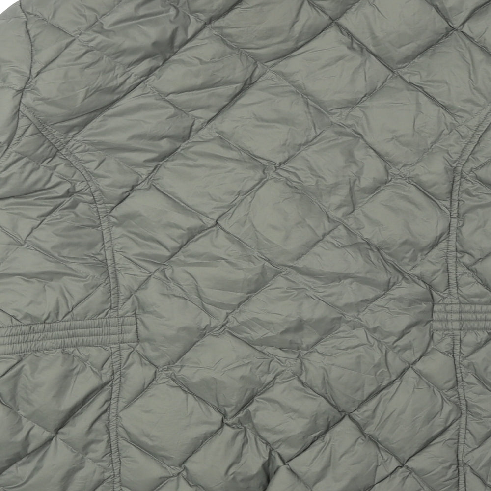Per Una Womens Green Quilted Jacket Size 16 Zip