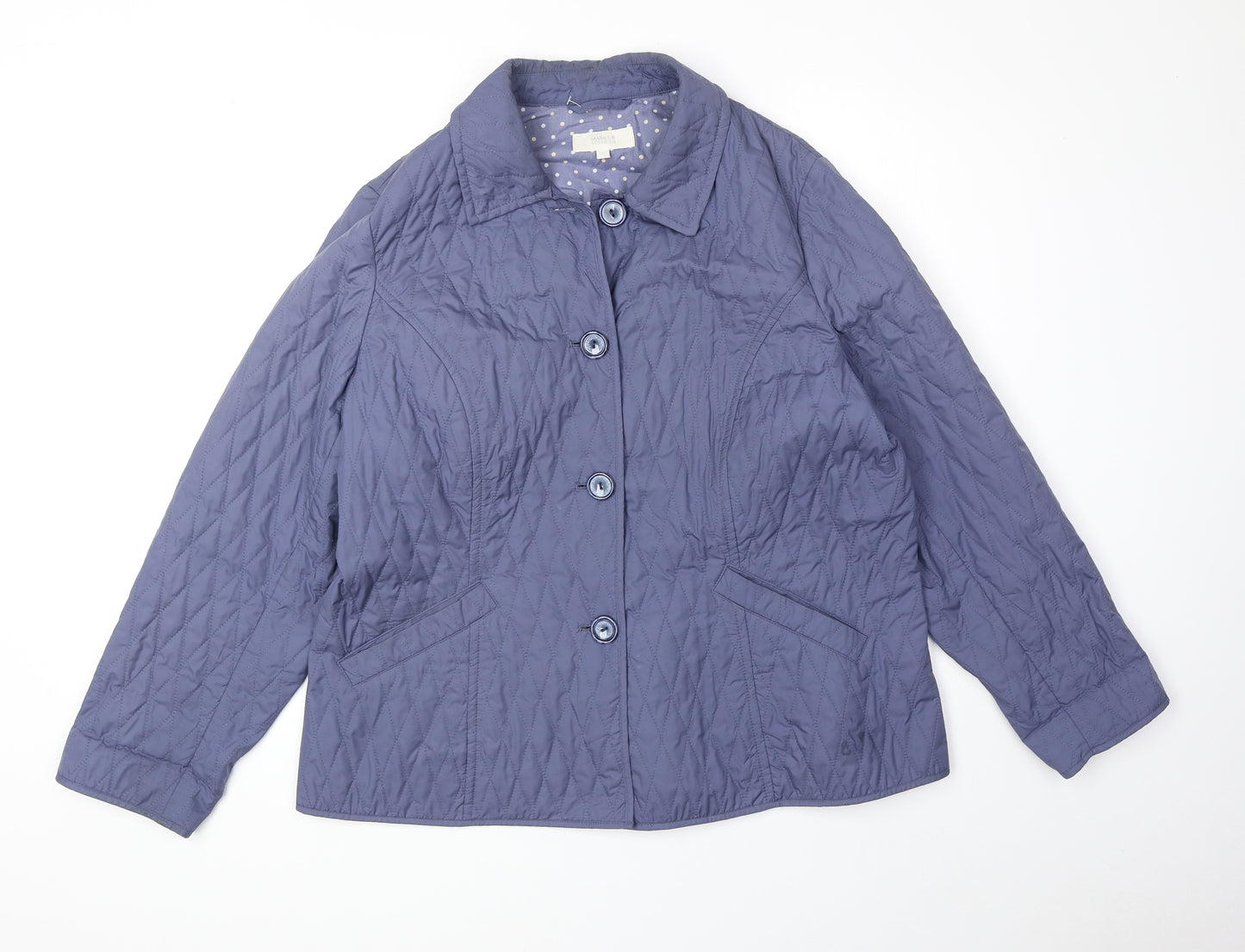Marks and Spencer Womens Purple Jacket Size 18 Button