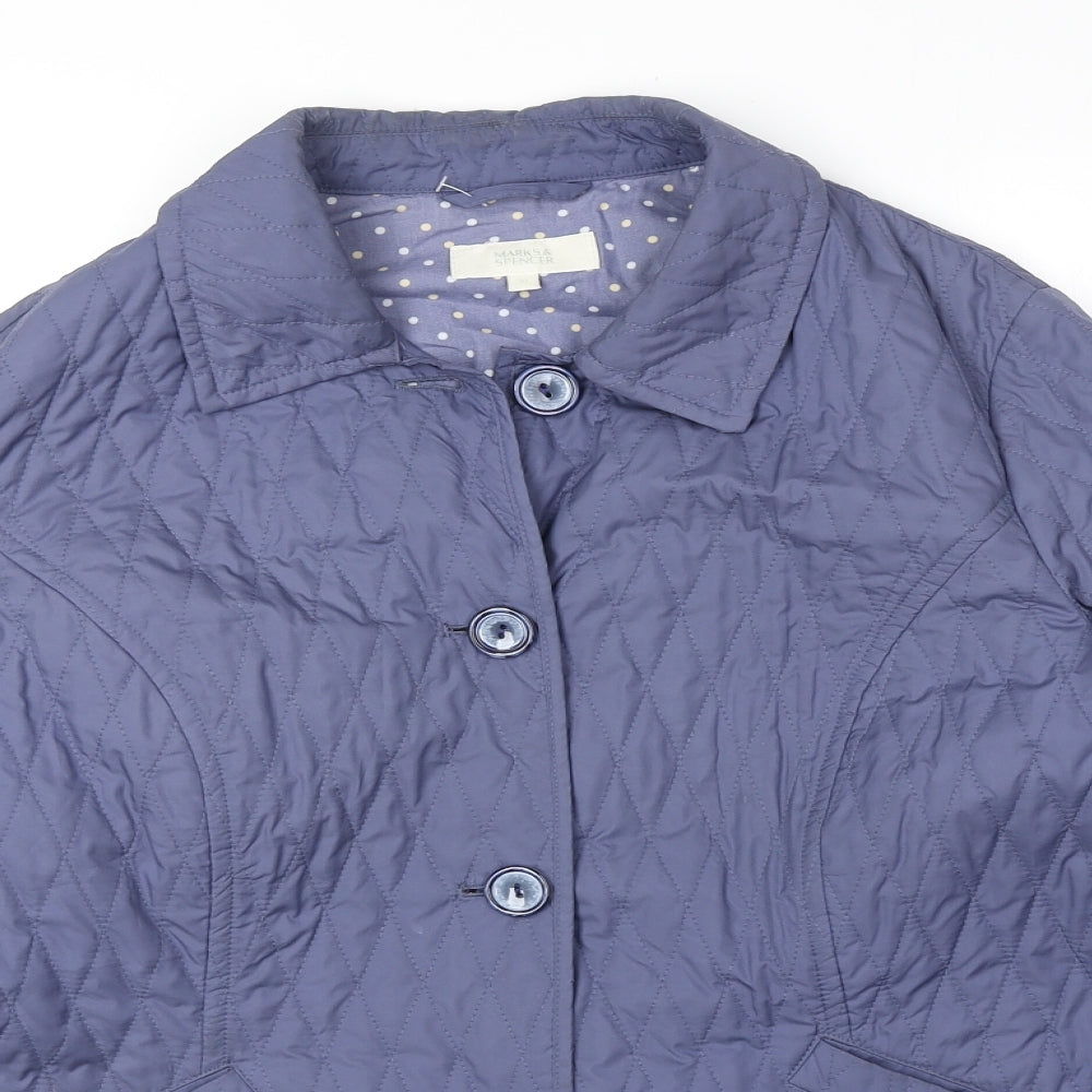 Marks and Spencer Womens Purple Jacket Size 18 Button