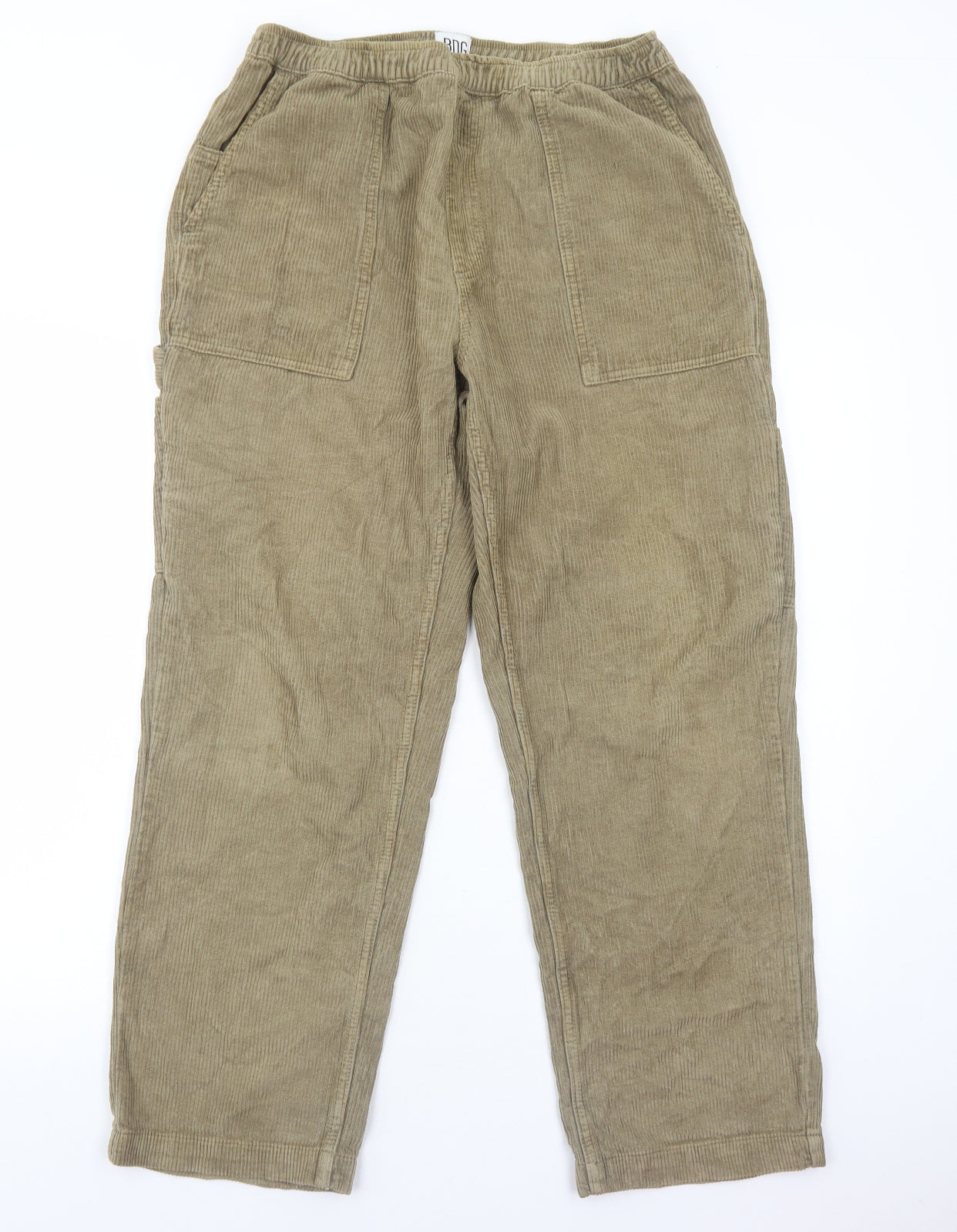 BDG Mens Brown Cotton Cargo Trousers Size M L32 in Regular Drawstring