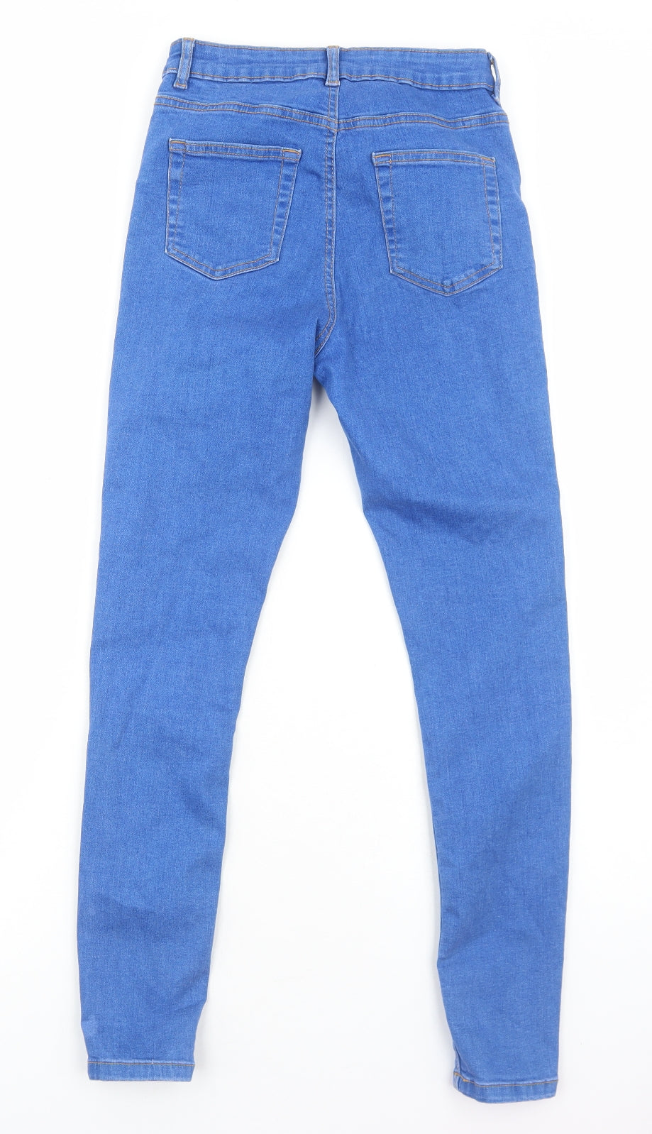 Primark Womens Blue Cotton Skinny Jeans Size 10 Regular Zip