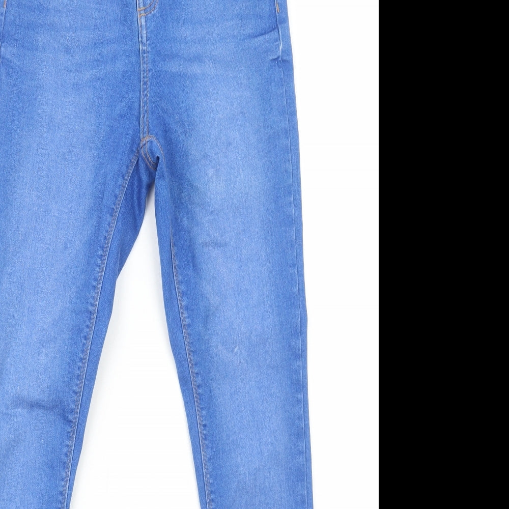 Primark Womens Blue Cotton Skinny Jeans Size 10 Regular Zip