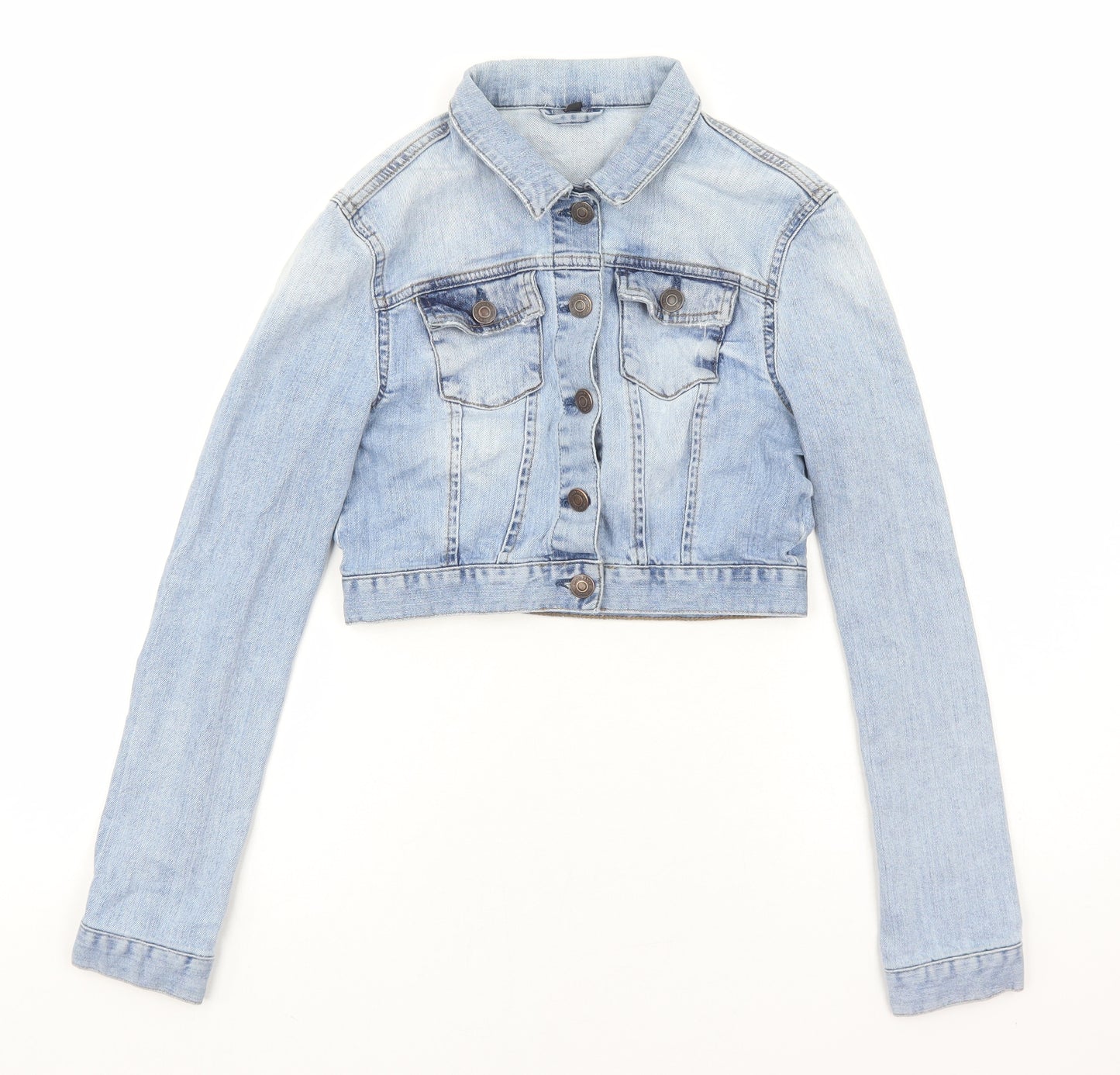 Topshop Womens Blue Jacket Size 10 Button