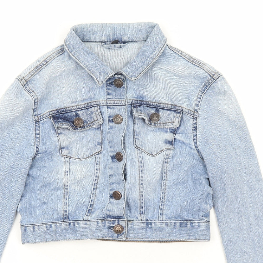 Topshop Womens Blue Jacket Size 10 Button