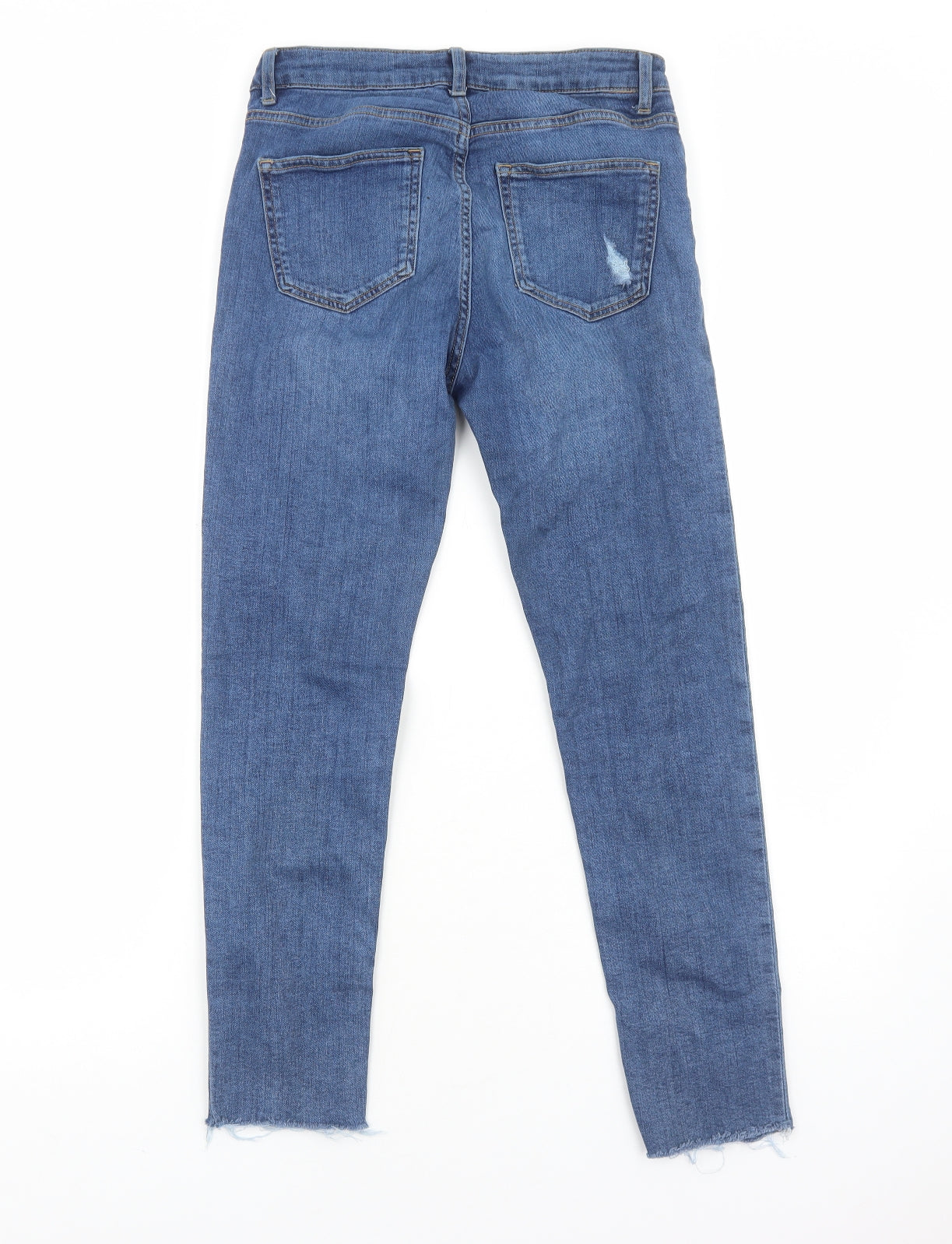 H&M Womens Blue Cotton Skinny Jeans Size 10 Regular Zip