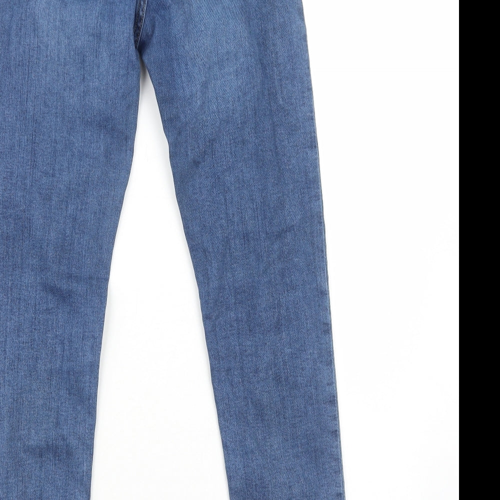 H&M Womens Blue Cotton Skinny Jeans Size 10 Regular Zip