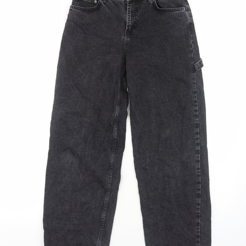 ASOS Womens Black Cotton Straight Jeans Size 6 L28 in Regular Zip