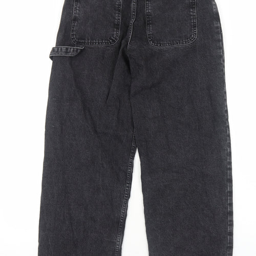 ASOS Womens Black Cotton Straight Jeans Size 6 L28 in Regular Zip