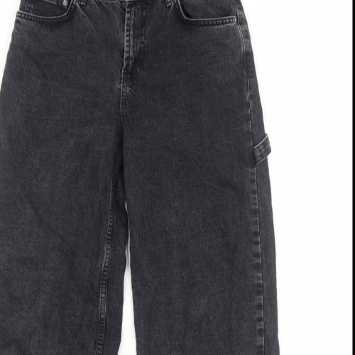 ASOS Womens Black Cotton Straight Jeans Size 6 L28 in Regular Zip