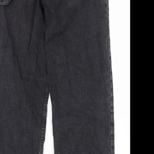 ASOS Womens Black Cotton Straight Jeans Size 6 L28 in Regular Zip